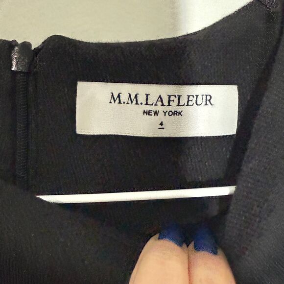 MM Lafleur The Giovanna Dress - Twill Ponte Charcoal Gray 4 - Picture 5 of 7